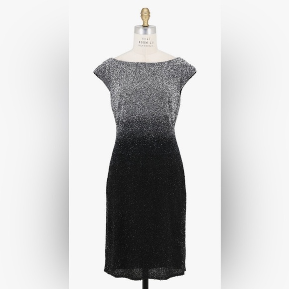 Pamella Roland Silk & Sequin Gunmetal & Black Draped Open Back Dress size 8 - Picture 15 of 16